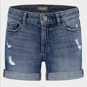DL1961 Girls Piper Shirt Cuffed Jean Shorts - Size 14